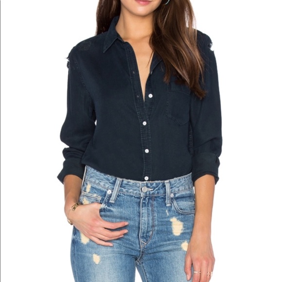 Tops - New🍁Soft DL distressed button down
